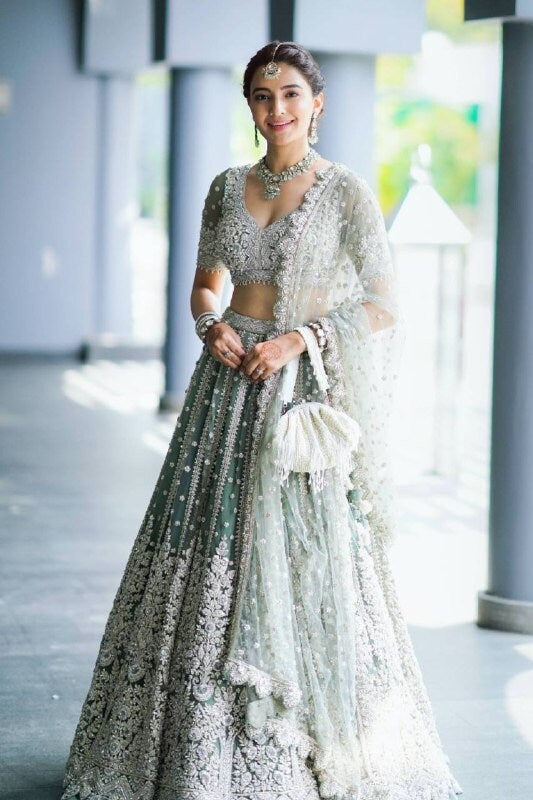 Teal 2024 lehenga choli